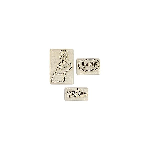 Kit Cartela de Mini Carimbo - Kpop - 3 unidades - Rizzo