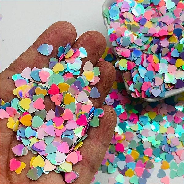 Mini Confete Paête Colorido - Coração - 10g - 1 unidade - Rizzo