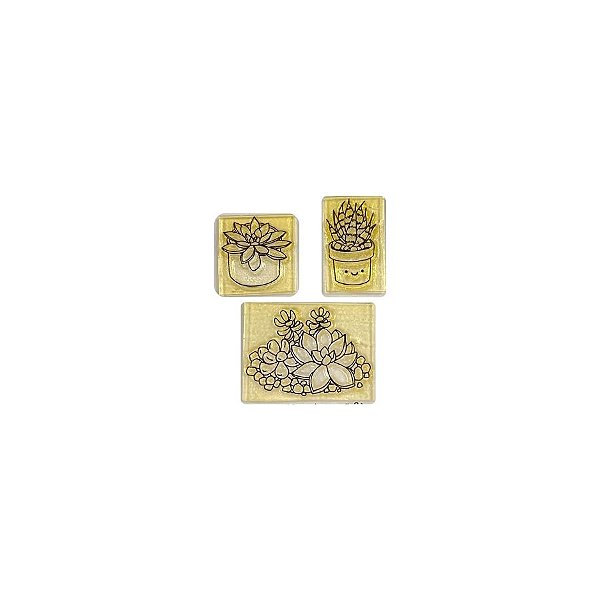 Kit Cartela de Mini Carimbo - Suculentas - 1 unidade - Rizzo