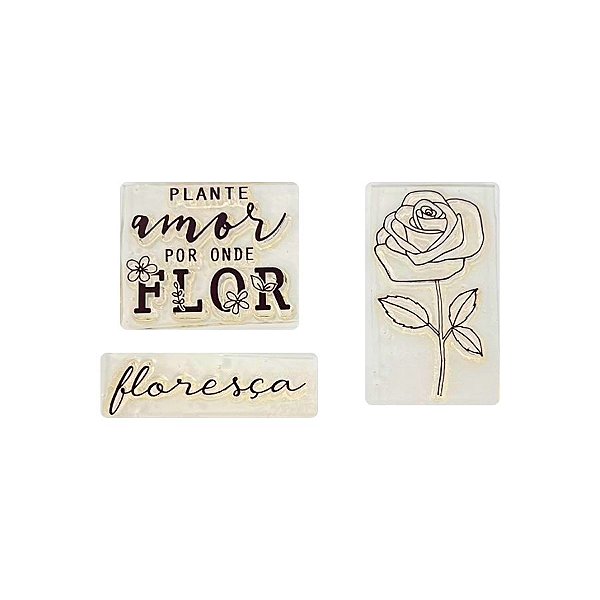 Kit Cartela de Carimbos - Floresça M - 3 unidades - Rizzo