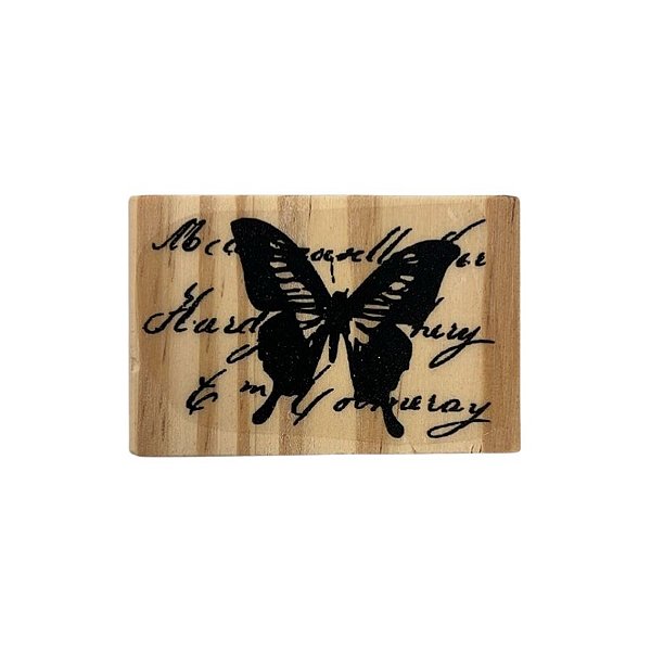 Carimbo de Madeira Artesanal - Borboleta 2 - Cod.AF-346 - 1 unidade - Rizzo