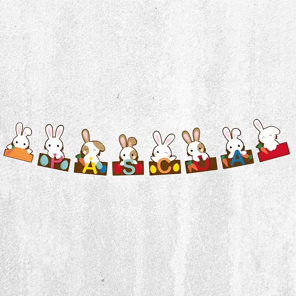 Faixa Decorativa de Páscoa - Coelho Sai da Toca - 120cm - 1 unidade - Cromus - Rizzo