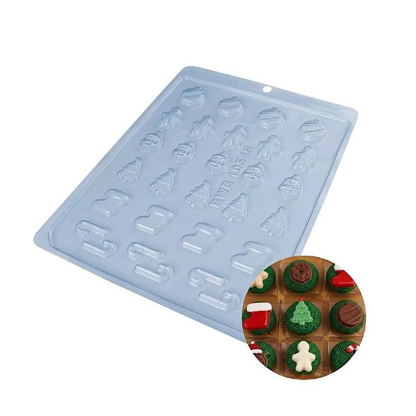 Forma de Acetato Simples - Mini Apliques De Natal - Ref.10549 - 1 unidade - BWB - Rizzo