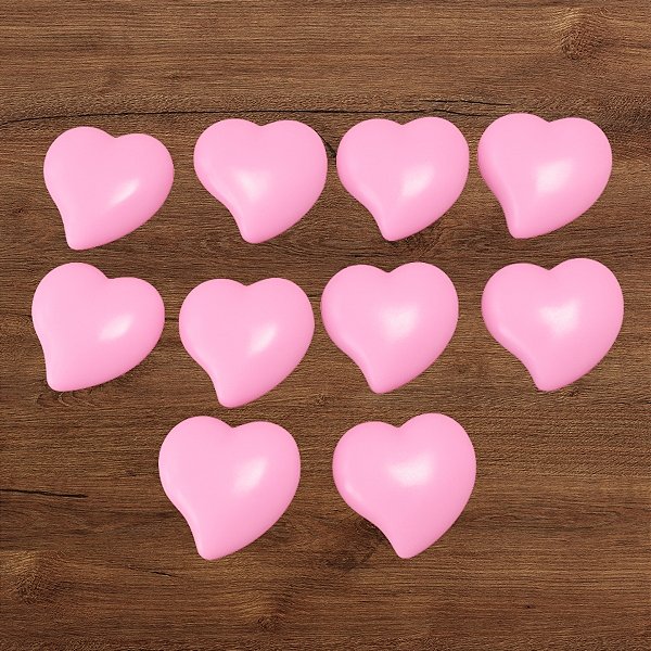 Aplique Decorativo - Coração Rosa - 2cm - 10 unidades - Rizzo