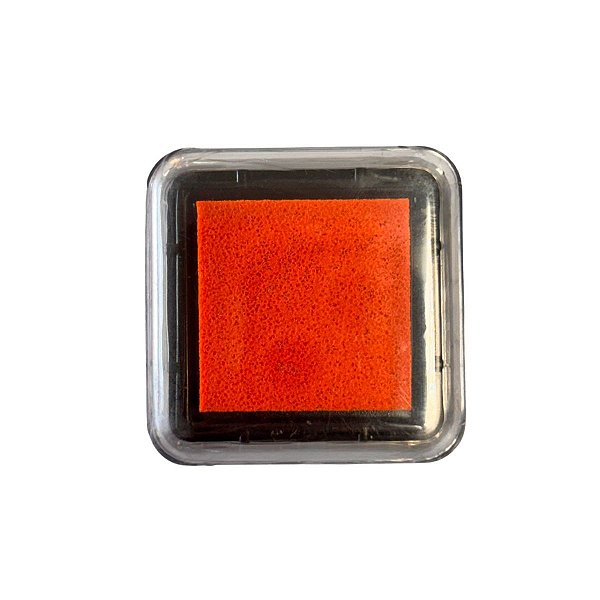 Almofada Para Carimbo em Plástico e Espuma - Carimbeira Laranja Escuro - 3,5x3,5cm - 1 unidade - Rizzo