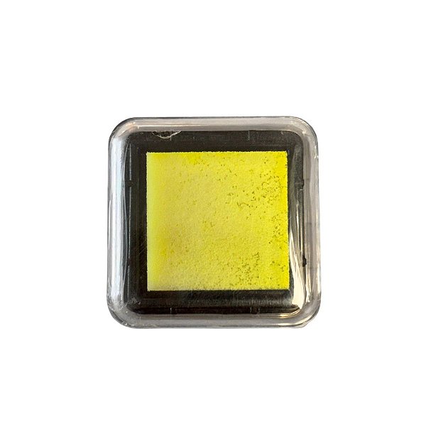 Almofada Para Carimbo em Plástico e Espuma - Carimbeira Verde Limão - 3,5x3,5cm - 1 unidade - Rizzo