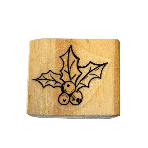 Carimbo de Madeira Artesanal - Azevinho - Cod.AFNT-905 - 1 unidade - Rizzo