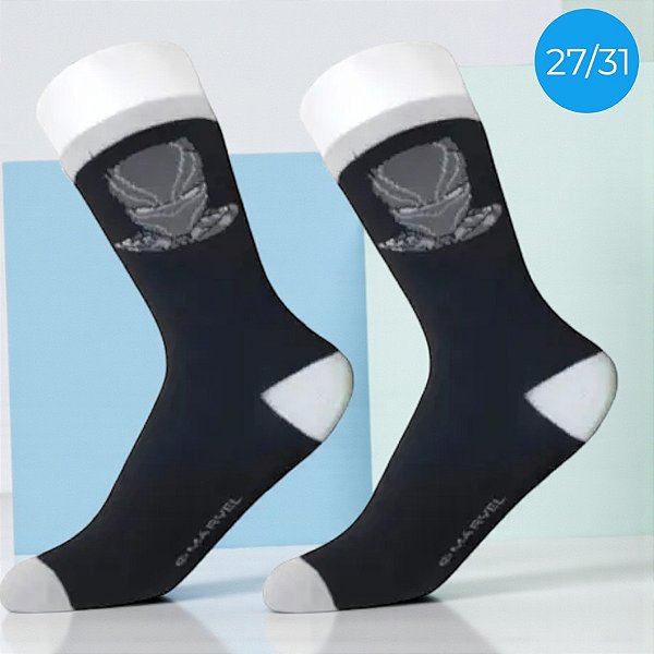 Meia Infantil Cano Médio - Pantera Negra - Vingadores - 27/31 - 1 unidade - Disney Original - Rizzo