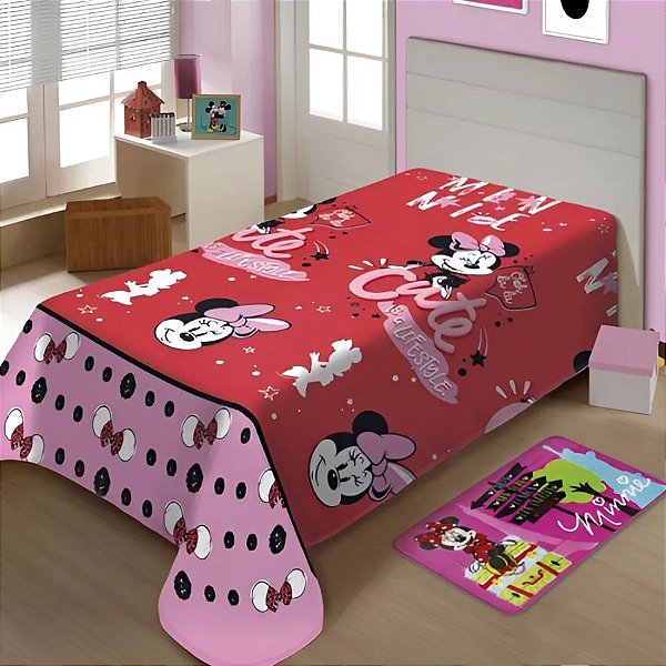 Manta Microfibra Fun - Minnie Mouse - 1,5x2,0m - 1 unidade - Disney Original - Rizzo