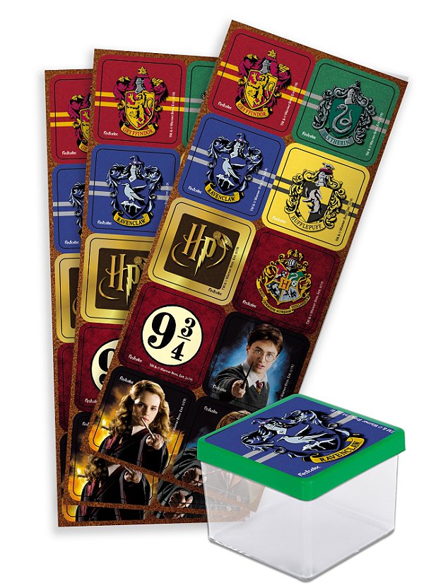 Adesivo Quadrado para Lembrancinha Festa Harry Potter - 30 unidades - Festcolor - Rizzo Festas
