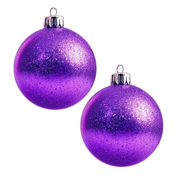 Bolas De Natal - Glitter Roxo - 12cm - 2 unidades - Rizzo