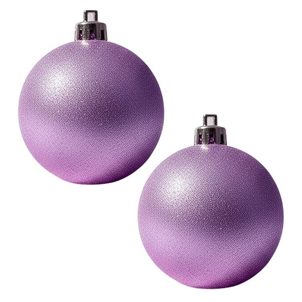 Bolas De Natal - Glitter Lilás - 12cm - 2 unidades - Rizzo