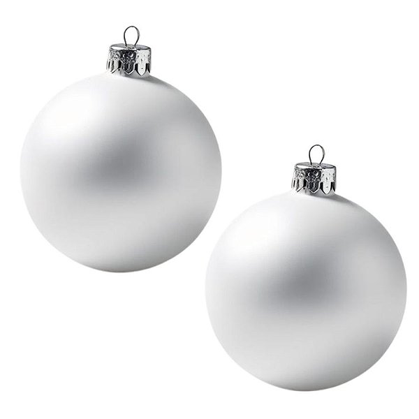 Bolas De Natal - Fosca Branco - 12cm - 2 unidades - Rizzo