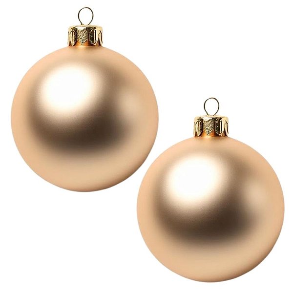 Bolas De Natal - Fosca Champagne - 12cm - 2 unidades - Rizzo