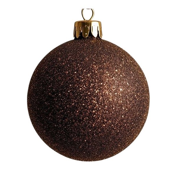 Bolas De Natal - Glitter Marrom - 15cm - 1 unidade - Rizzo