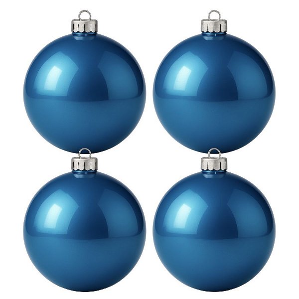 Bolas De Natal - Perolada Azul Escuro - 4 unidades - Rizzo