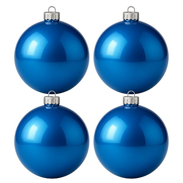 Bolas De Natal - Lisa Azul Escuro - 4 unidades - Rizzo