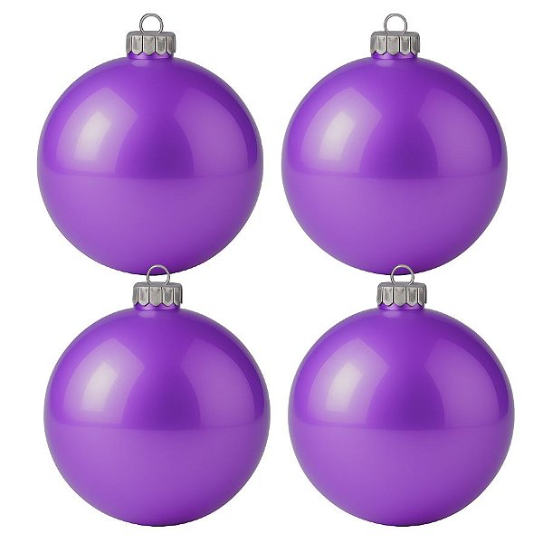 Bolas De Natal - Perolada Roxa - 4 unidades - Rizzo