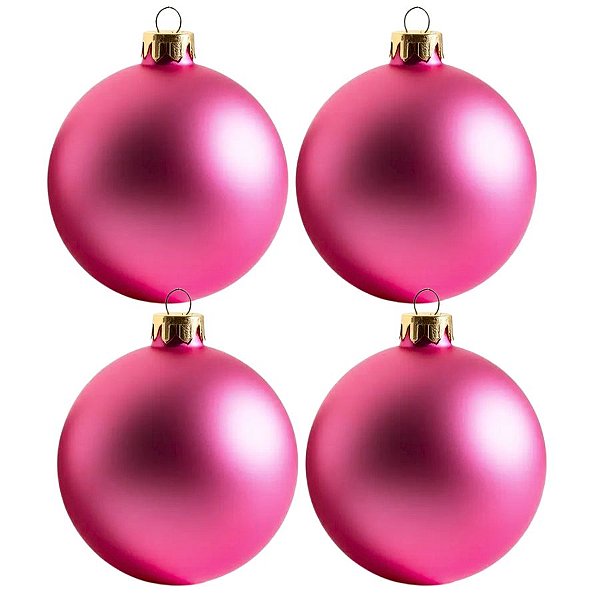 Bolas De Natal - Fosca Pink - 4 unidades - Rizzo