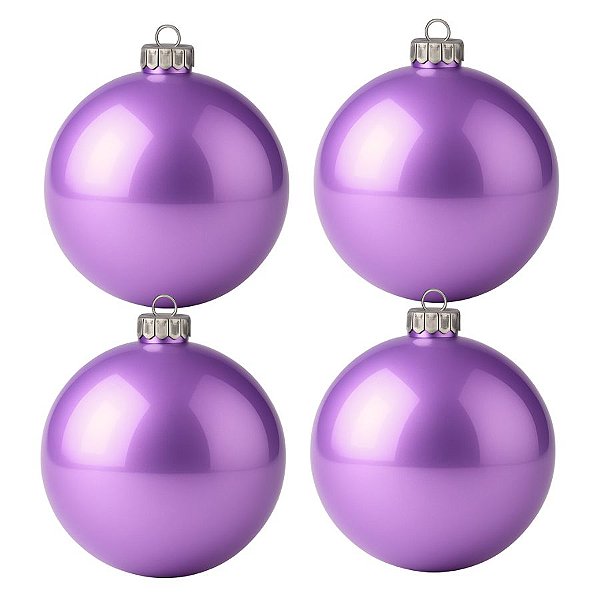 Bolas De Natal - Lisa Lilás - 4 unidades - Rizzo