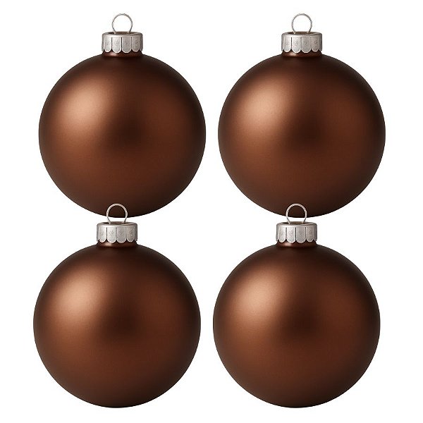 Bolas De Natal - Fosca Marrom - 4 unidades - Rizzo