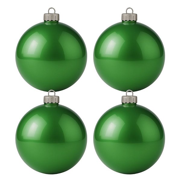 Bolas De Natal - Perolada Verde Escuro - 4 unidades - Rizzo