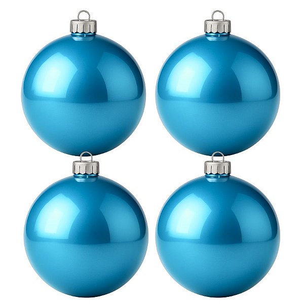 Bolas De Natal - Lisa Azul Claro - 4 unidades - Rizzo