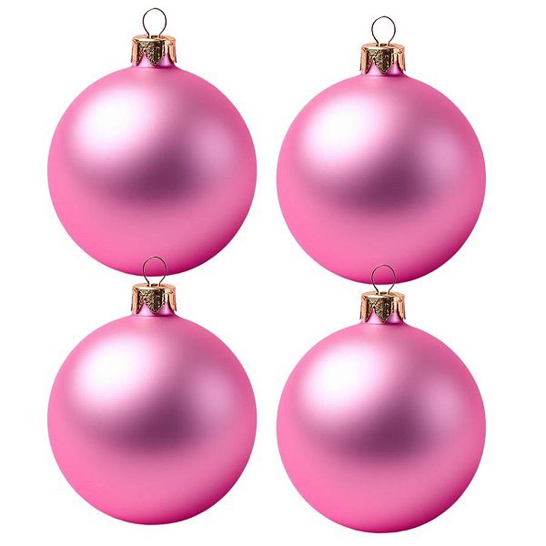 Bolas De Natal - Fosca Rosa - 4 unidades - Rizzo