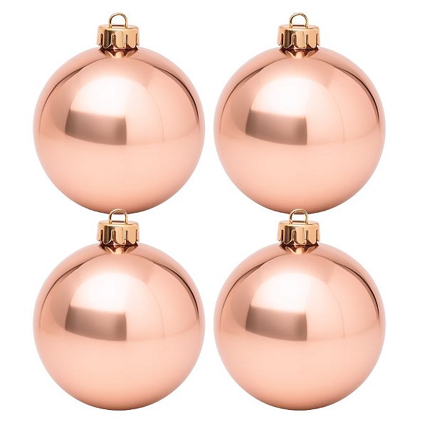 Bolas De Natal - Perolada Rose - 4 unidades - Rizzo