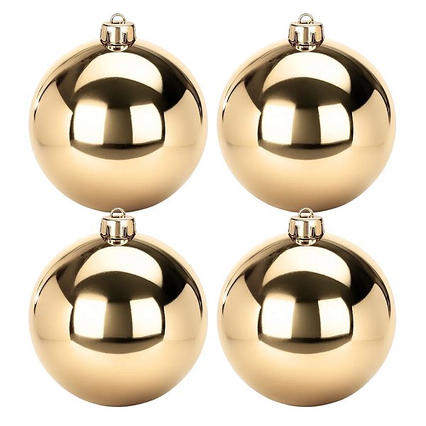 Bolas De Natal - Perolada Dourada - 4 unidades - Rizzo
