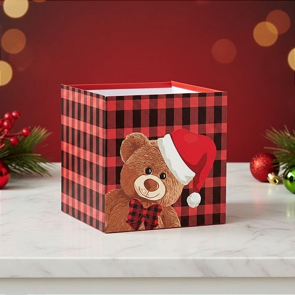 Cachepot - Teddy Noel - 15x15x15cm - 1 unidade - Rizzo