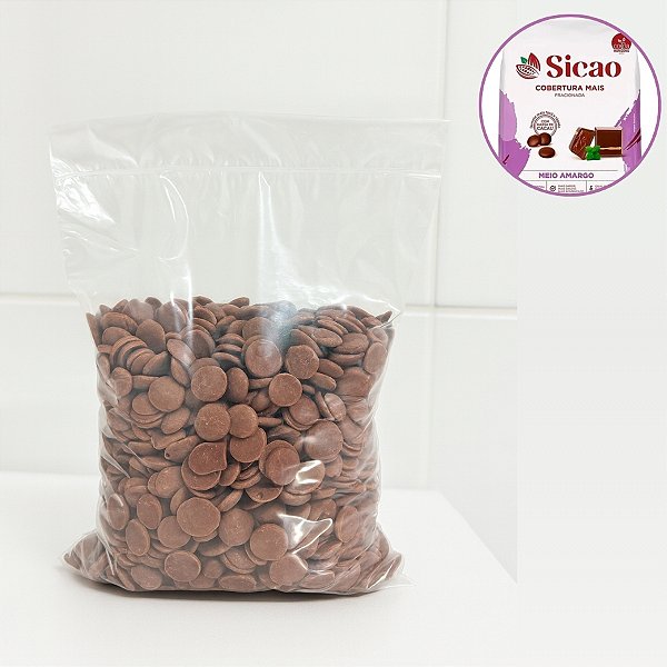Cobertura Mais Meio Amargo  - Gotas - 500g - 1 unidade - Sicao - Rizzo