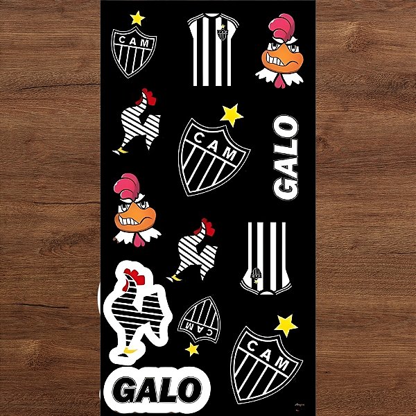 Adesivo Decorativo - Atlético Mineiro - 5x6cm - 15 unidades - Regina - Rizzo