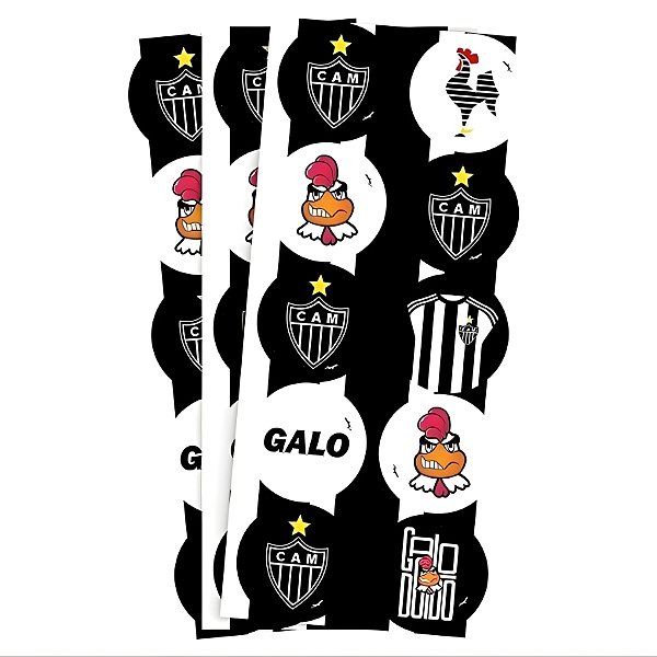 Adesivo Redondo - Atlético Mineiro - 4x4cm - 30 unidades - Regina - Rizzo