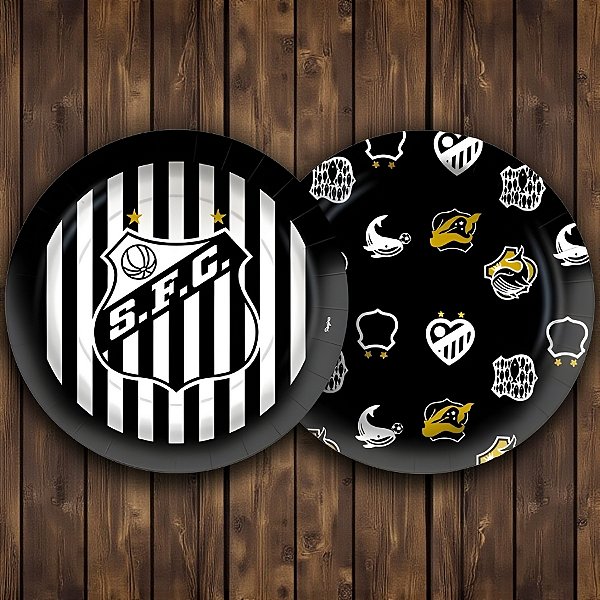 Prato de Papel Redondo - Santos - 18x18cm - 8 unidades - Regina - Rizzo