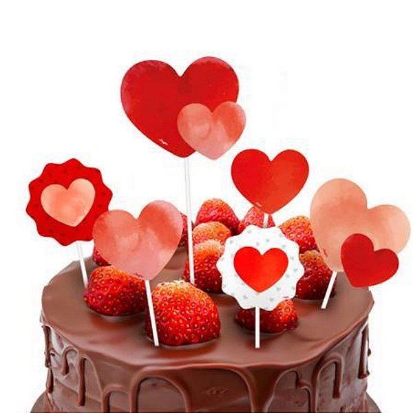 Kit Topo de Bolo - Amore - 13cm - 6 unidades - Regina - Rizzo