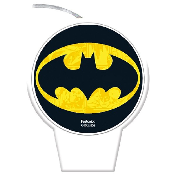 Vela Plana Adesivada - Batman - 8,5cm - 1 unidade - FestColor - Rizzo