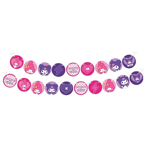 Faixa Decorativa - My Melody e Kuromi - 130cm - 1 unidade - FestColor - Rizzo