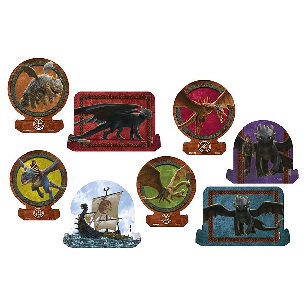 Decoração de Mesa - Como Treinar O Seu Dragão - 16cm - 8 unidades - FestColor - Rizzo