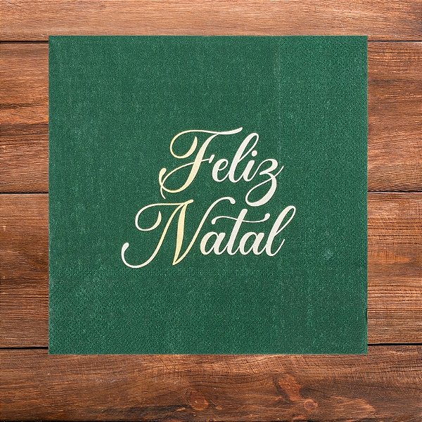 Guardanapo De Papel Natalino - Feliz Natal Verde - 32,5x32,5cm - 20 unidades - Cromus - Rizzo