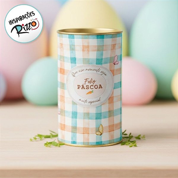 Lata Rigida para Ovos de 350g - Charles Xadrez - 10x18cm - 1 unidade - Cromus - Rizzo