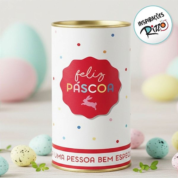 Lata Rigida para Ovos de 500g - Feeling Composê Branco - 12,5x22cm - 1 unidade - Cromus - Rizzo