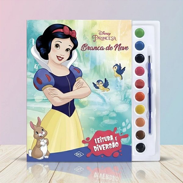 Kit Para Colorir Livro e Aquarela - Branca de Neve - 1 unidade - Disney Original - Rizzo