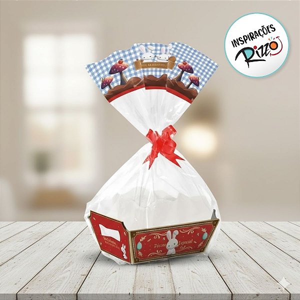 Kit Cesta - Contos de Páscoa - P 18x13x7,5cm - 1 unidade - Cromus - Rizzo