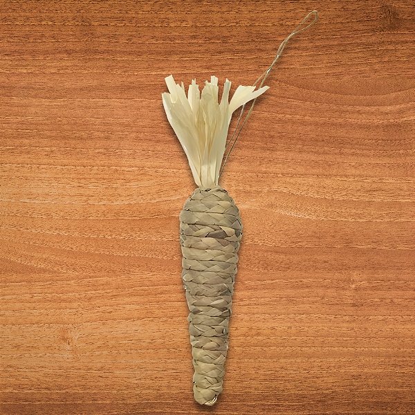 Enfeite de Pendurar de Páscoa - Cenoura Juta Bege - 37x6cm - 1 unidade - FlorArte - Rizzo