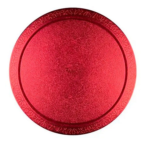 Base para Bolo Cake Board Redondo - Vermelho Metalizado - 32cm - 1 unidade - Regina - Rizzo