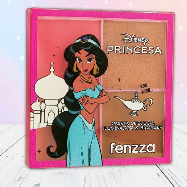 Paleta de Blush, Iluminador e Bronzer - Jasmine - Princesas - 16,4g - 1 unidade - Disney Original - Rizzo