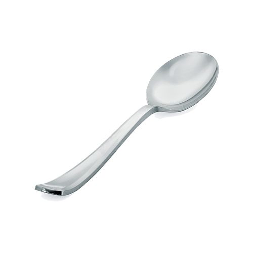 Colher Prata 12 cm Linha Premium com 8 un. Silver Plastic Rizzo Confeitaria