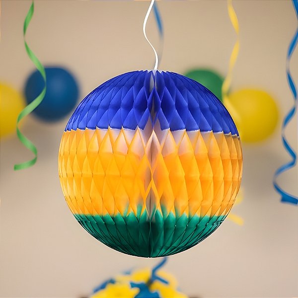 Globo de Papel Bandeira do Brasil - Copa do Mundo - 21cm - 1 unidade - GiroToy - Rizzo