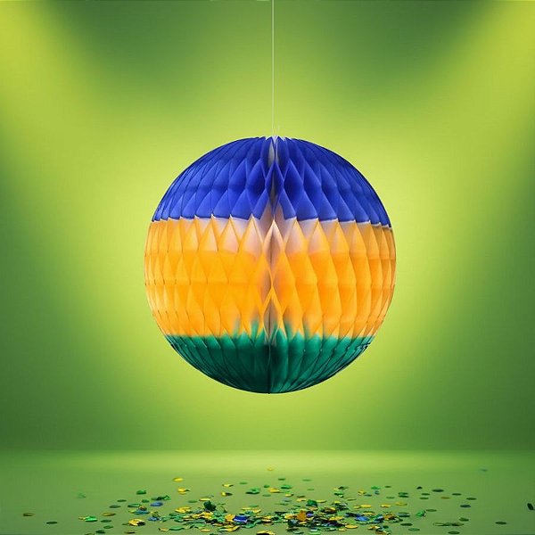 Globo de Papel Bandeira do Brasil - Copa do Mundo - 21cm - 1 unidade - GiroToy - Rizzo